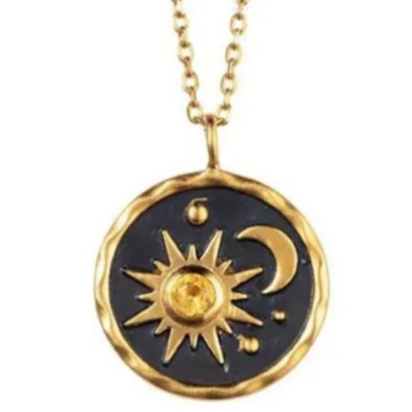 Vintage Bohemian Style Sun and Moon Pendant Necklace for Women & Teens - Picture 1 of 2